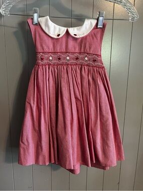 Nursery Rhyme Girls Smocked Dress Lady bug embroidery 2pc set with bloomers